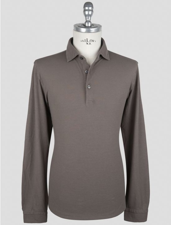 Gran Sasso Brown Cotton Sweater Polo 1