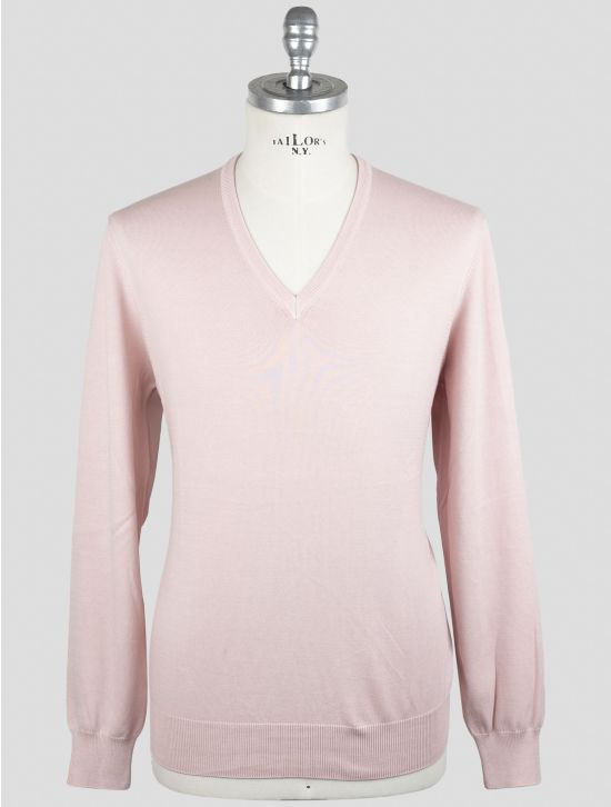 Gran Sasso Light Pink Cotton Sweater V-Neck 1