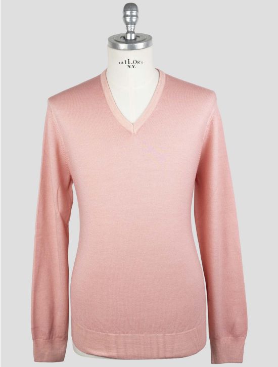 Gran Sasso Light Pink Virgin Wool Sweater V-Neck 1
