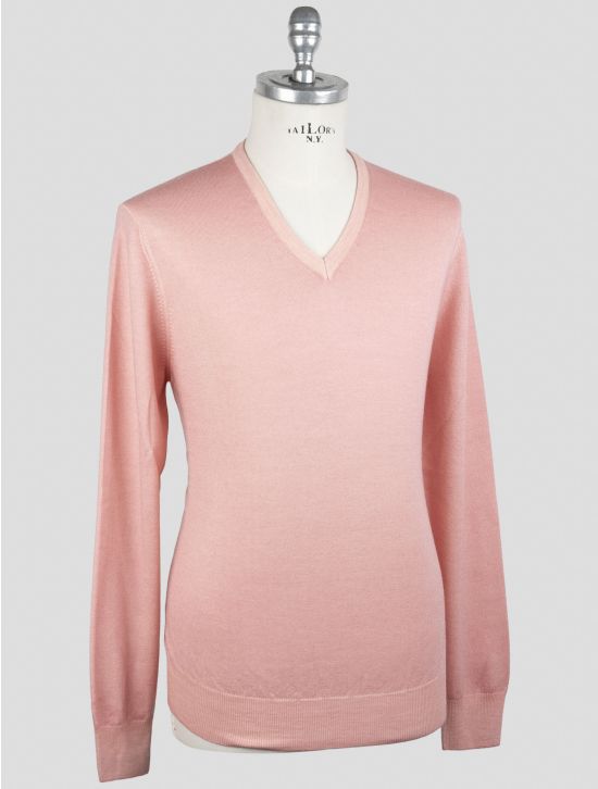 Gran Sasso Light Pink Virgin Wool Sweater V-Neck 2