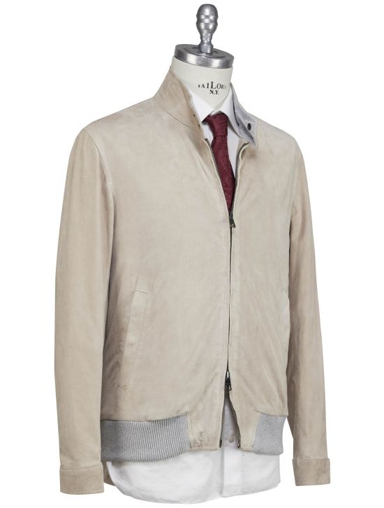 Luigi Borrelli Beige Leather Suede Coat 2