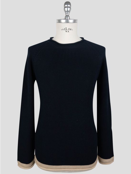 Gran Sasso Blue Navy Cotton Sweater Crewneck 1