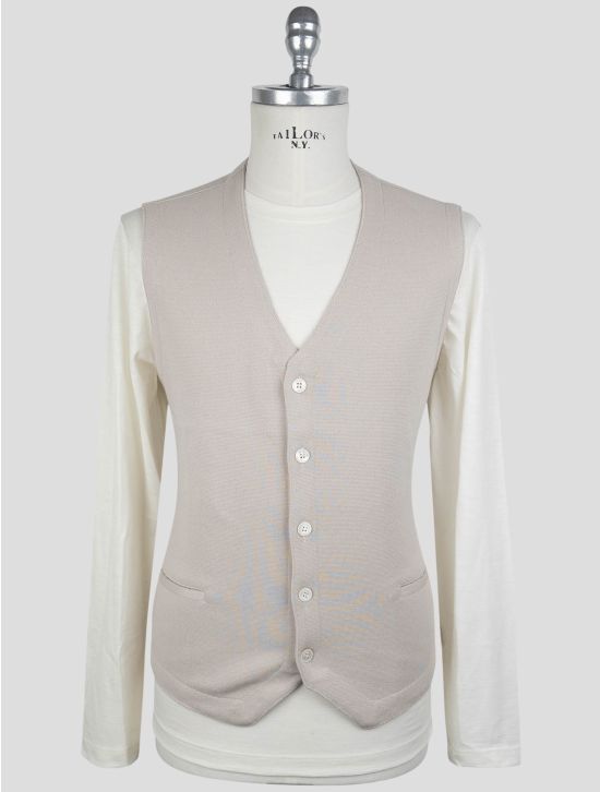 Gran Sasso Beige Cotton Sweater Gilet 1