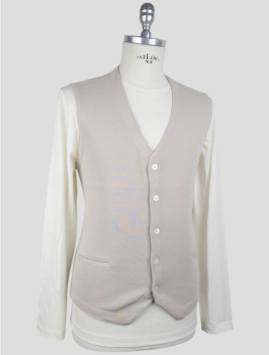 Gran Sasso Beige Cotton Sweater Gilet 2