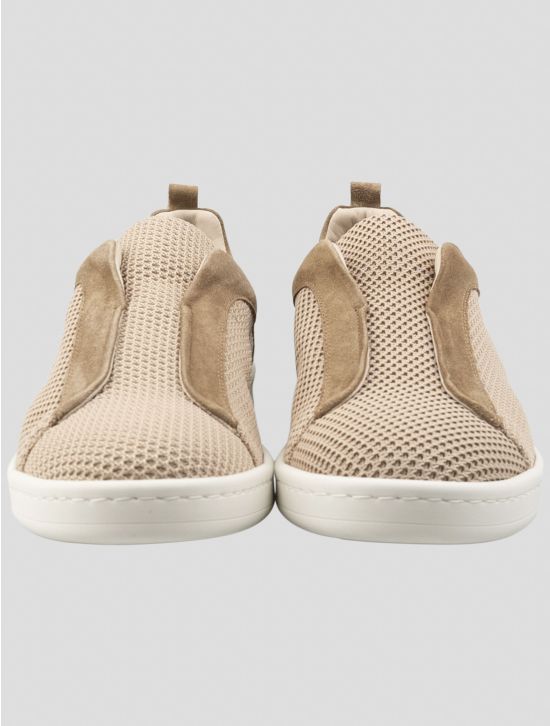 Gran Sasso Beige Leather Suede Sneakers 2