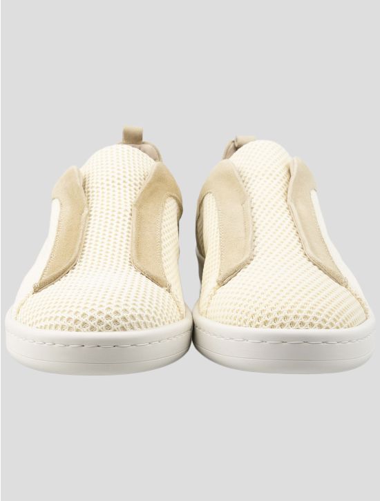 Gran Sasso White Leather Suede Sneakers 2