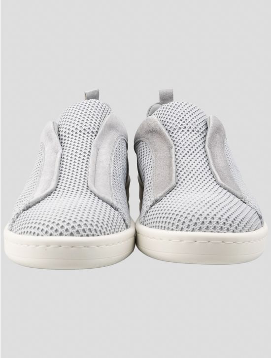 Gran Sasso Gray Leather Suede Sneakers 2