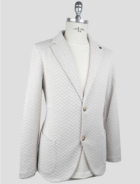 Gran Sasso Beige White Cotton Coat 2