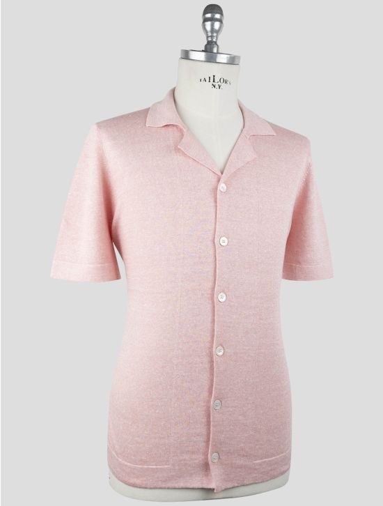 Gran Sasso Pink Linen Cotton Short Sleeve Shirt 2