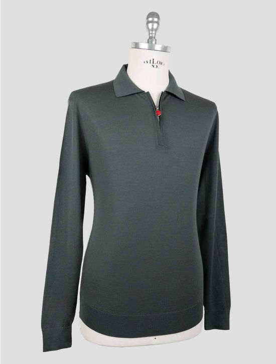 Kiton Green Wool 14 Micron Sweater Polo 2