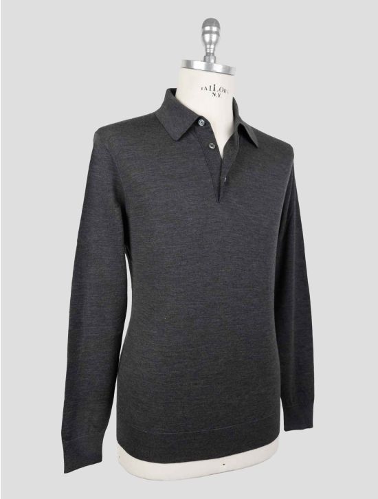 Kiton Gray Wool 14 Micron Sweater Polo 2
