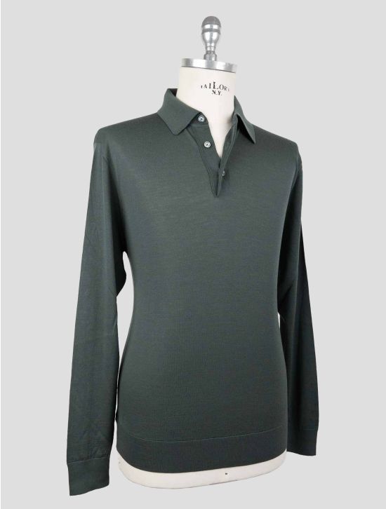 Kiton Green Wool 14 Micron Sweater Polo 2