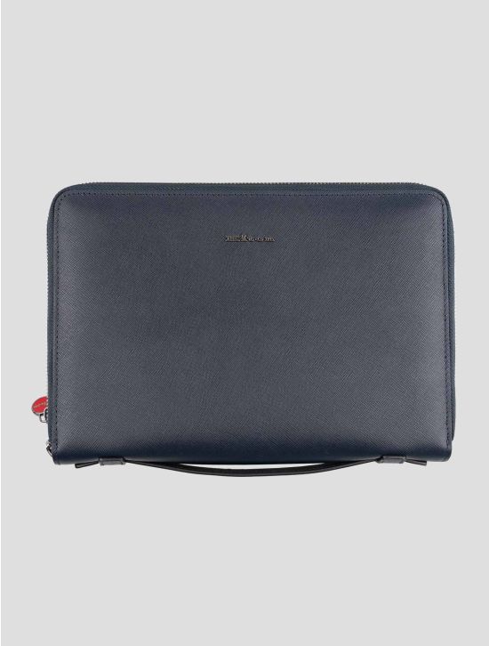 Kiton Blue Leather Document Holder 1