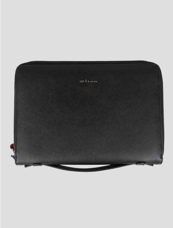Kiton Black Leather Document Holder 1