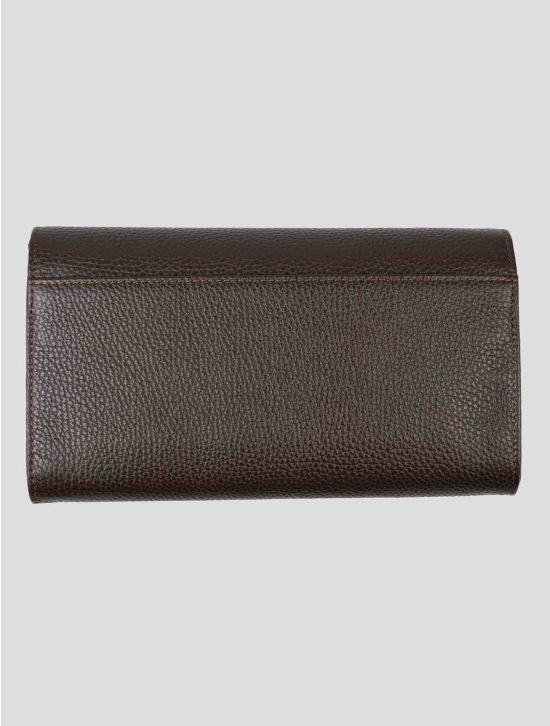 Isaia Brown Leather Pochette 2