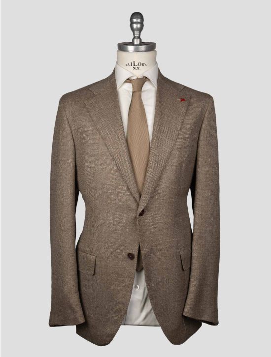 Isaia Brown Wool Silk Linen Blazer 1