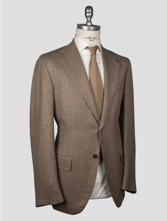 Isaia Brown Wool Silk Linen Blazer 2