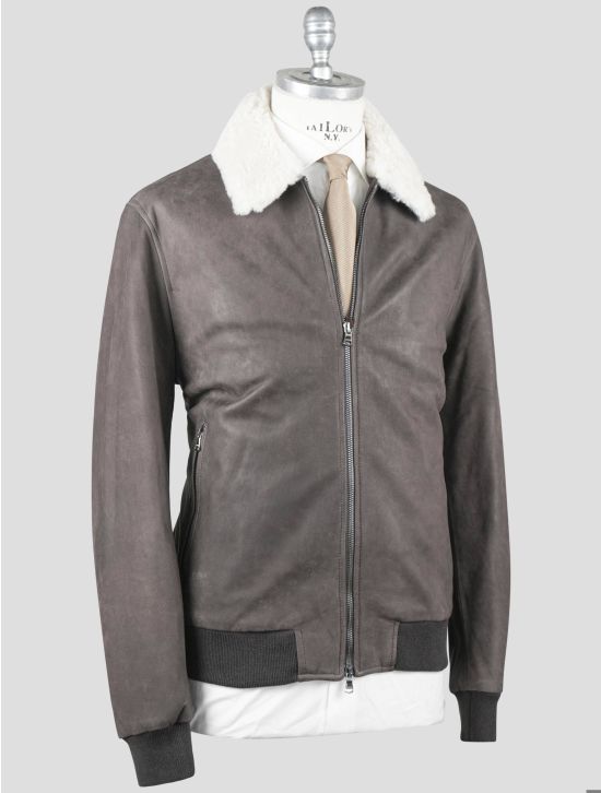 Barba Napoli Brown Pl Cotton with Sheepskin Collar Coat BCY6 2