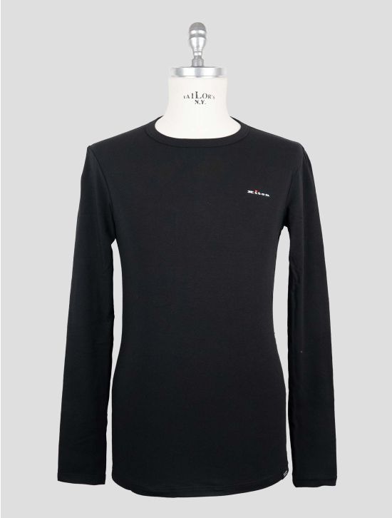 Kiton Black Cotton Ea Underwear T-Shirt Long Sleeve 1