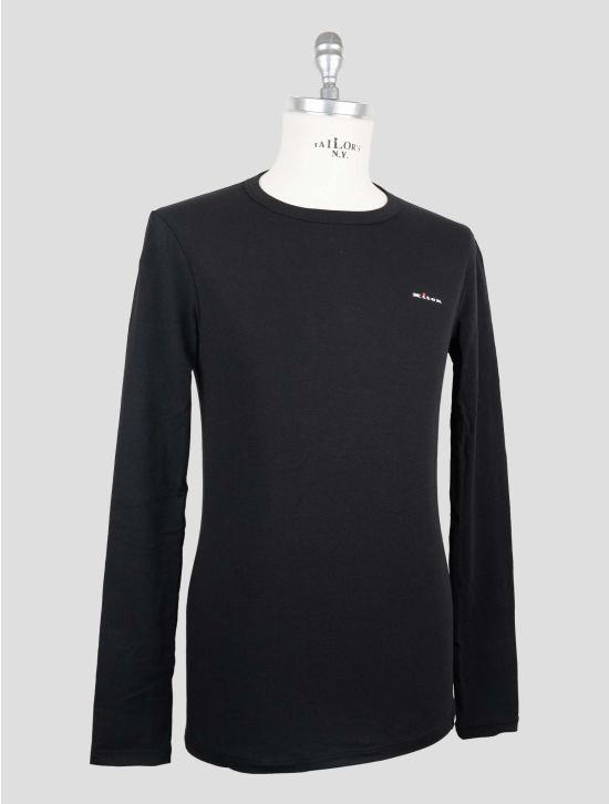 Kiton Black Cotton Ea Underwear T-Shirt Long Sleeve 2