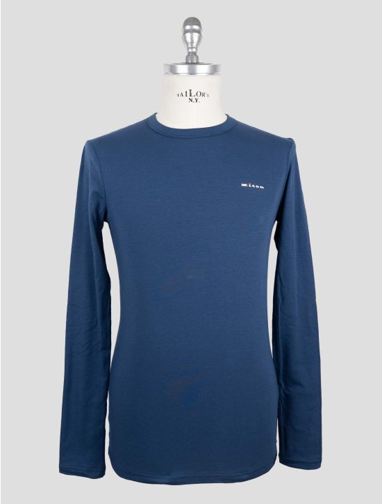 Kiton Blue Cotton Ea Underwear T-Shirt Long Sleeve 1