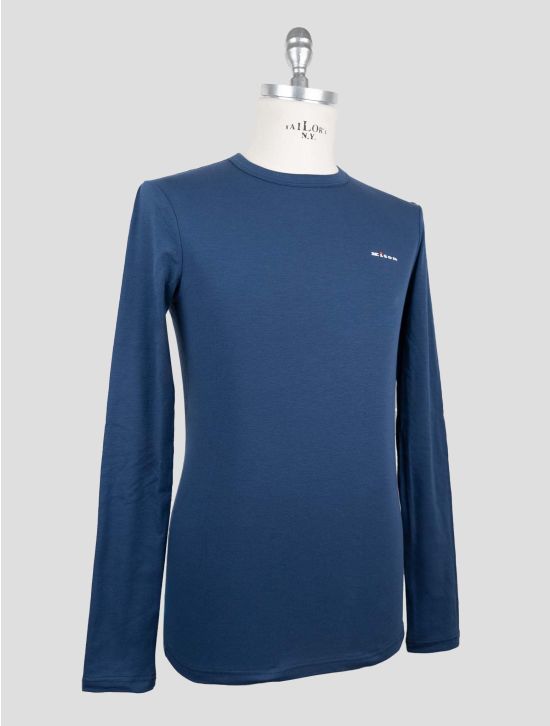 Kiton Blue Cotton Ea Underwear T-Shirt Long Sleeve 2