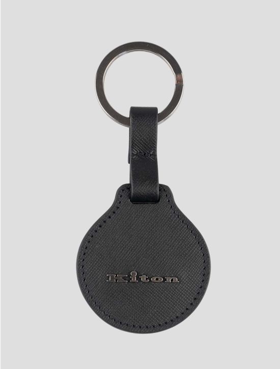 Kiton Black Leather Keychain 1