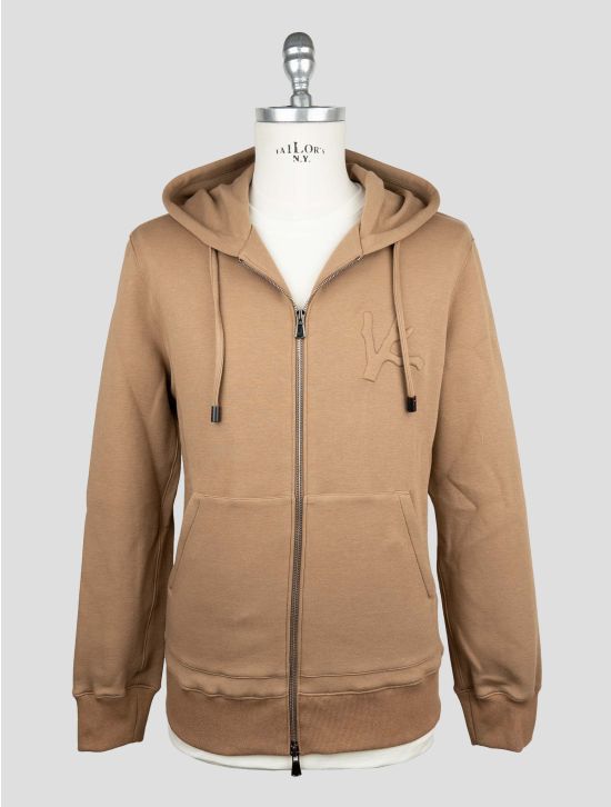 Isaia Brown Cotton Pa Cashmere Sweater Full Zip Hoodie 1