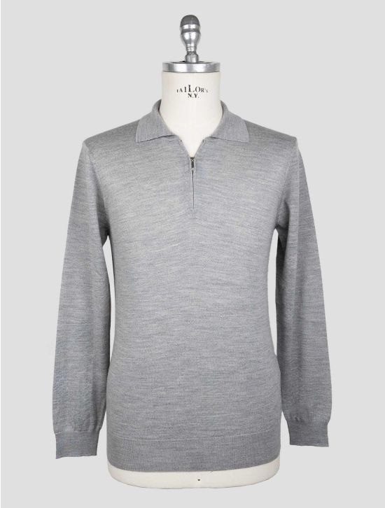 Marco Pescarolo Gray Virgin Wool Sweater Polo 1