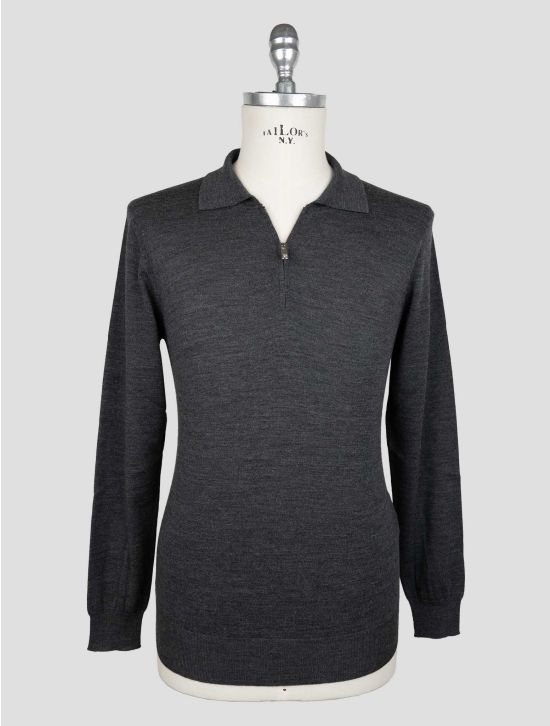 Marco Pescarolo Dark Gray Virgin Wool Sweater Polo 1