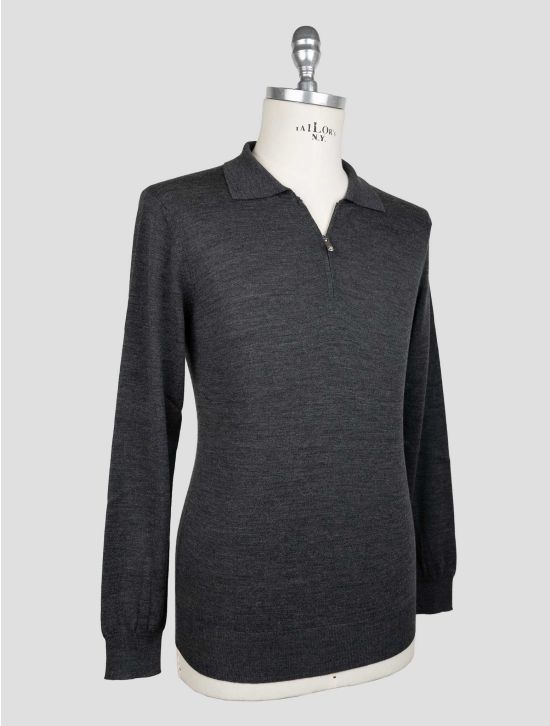 Marco Pescarolo Dark Gray Virgin Wool Sweater Polo 2