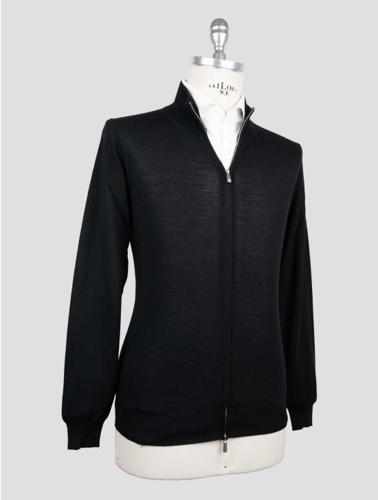 Marco Pescarolo Black Virgin Wool Sweater Full Zip 2