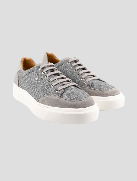Kiton Gray Cashmere Virgin Wool Silk Linen Sneakers 1