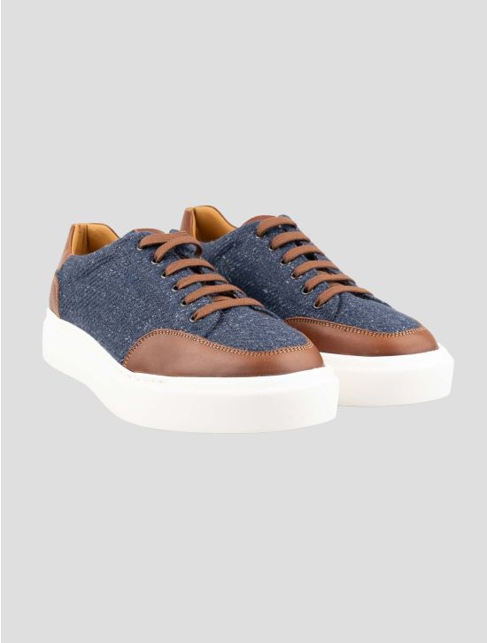 Kiton Blue Cashmere Virgin Wool Silk Linen Sneakers 1