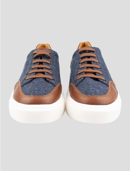 Kiton Blue Cashmere Virgin Wool Silk Linen Sneakers 2