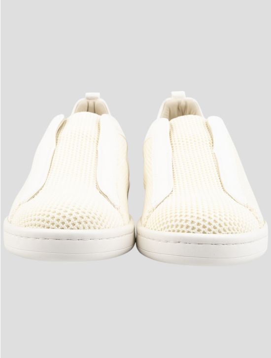 Gran Sasso Beige Cotton Leather Suede Sneakers 2