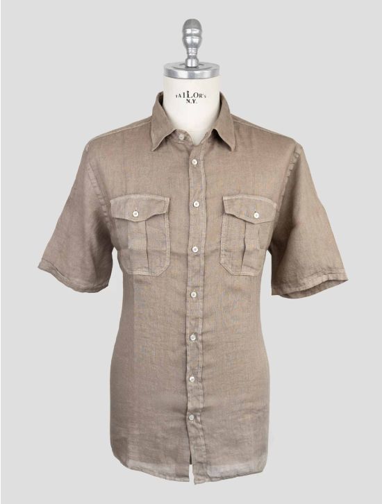 Gran Sasso Brown Linen Shirt 1