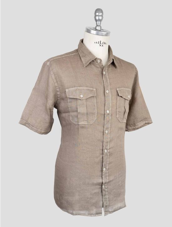 Gran Sasso Brown Linen Shirt 2