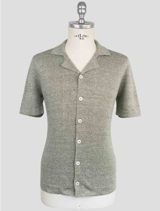 Gran Sasso Green Linen Cotton Short Sleeve Shirt 1