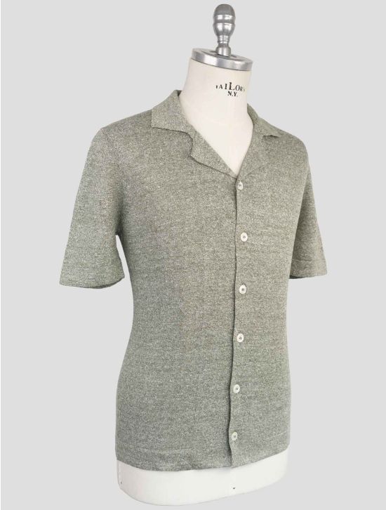 Gran Sasso Green Linen Cotton Short Sleeve Shirt 2