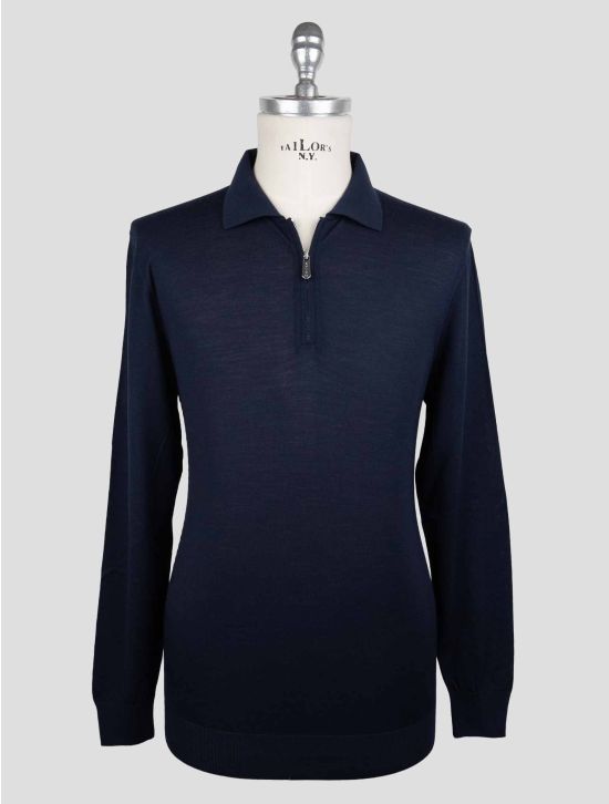 Svevo Dark Blue Wool Sweater Polo  Limited Edition 1