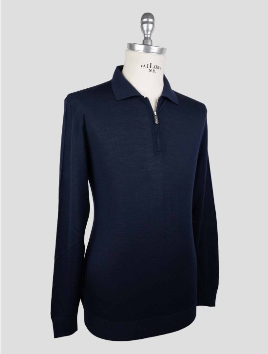 Svevo Dark Blue Wool Sweater Polo  Limited Edition 2