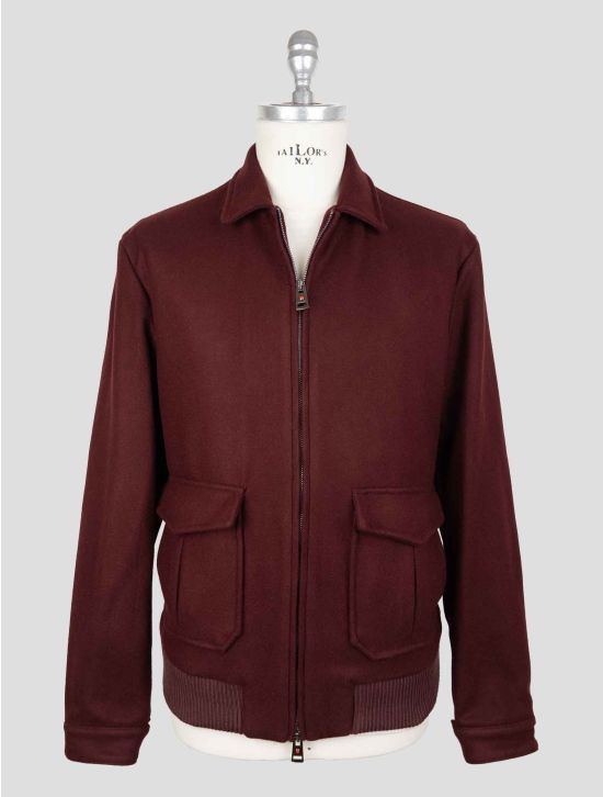 Kired Burgundy Pl Acetate Wool Coat 1