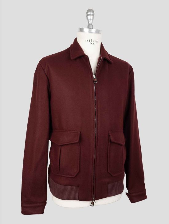 Kired Burgundy Pl Acetate Wool Coat 2
