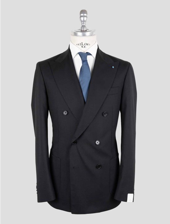 Giampaolo Black Wool Pl Ea Suit 1
