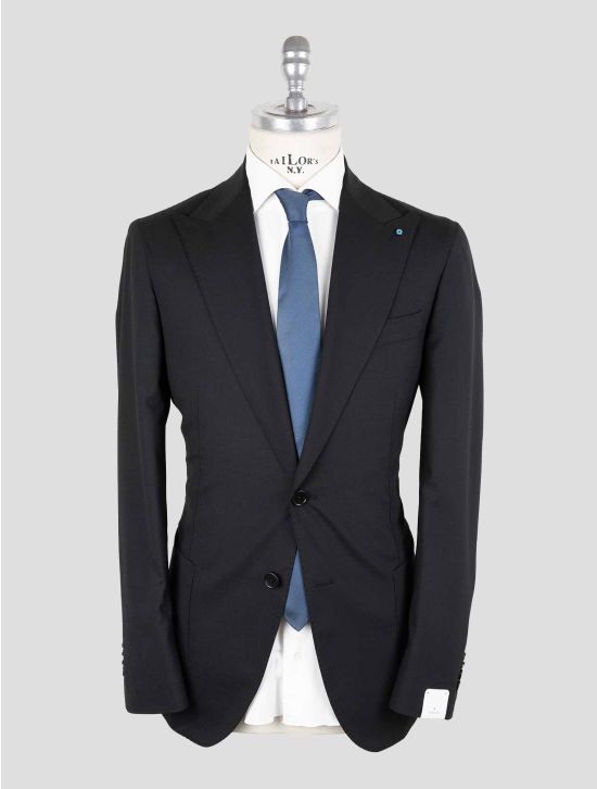 Giampaolo Black Wool Pl Ea Suit 1