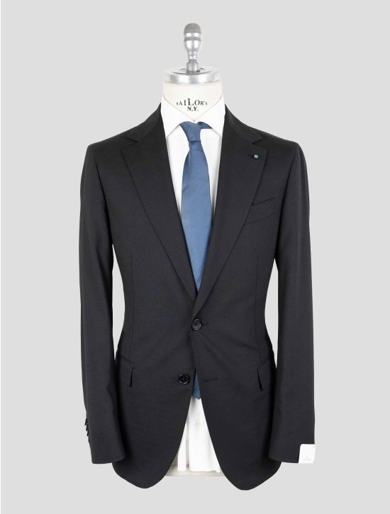 Giampaolo Black Wool Pl Ea Suit 1