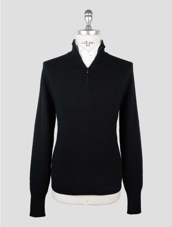 Drumohr Black Cashmere Sweater Half Zip 1