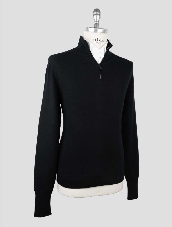 Drumohr Black Cashmere Sweater Half Zip 2