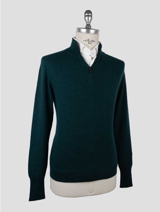 Drumohr Dark Green Cashmere Sweater Half Zip 2